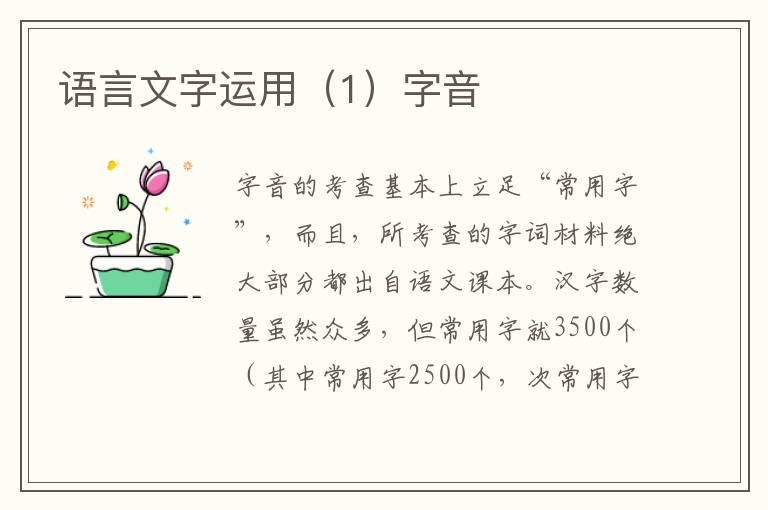 语言文字运用（1）字音